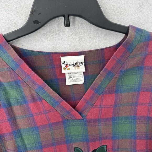 Vintage Walt Disney World Minnie Flannel Nightgown Women's SM Plaid Sleep Wear - Picture 6 of 14